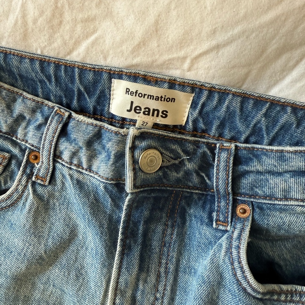 Reformation Liza Ultra High Skinny slim straight Jeans Malta wash size 27